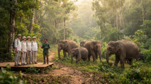 wildlife travel photograph at an ethical elephant sanctuary near Chiang Mai, Thailand,