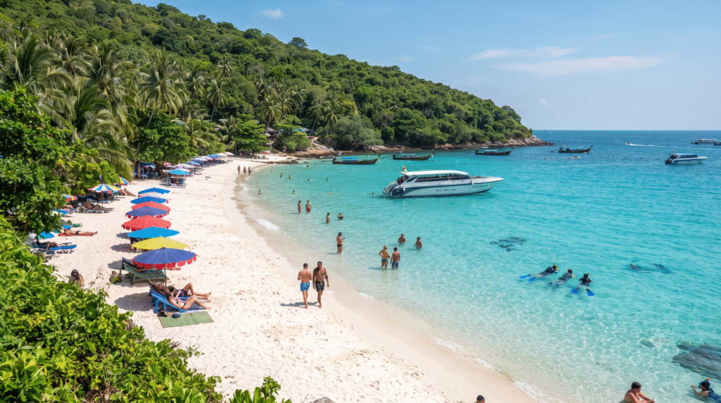 tropical island travel photograph of Koh Larn, also known as Coral Island, near Pattaya, Thailand, pristine