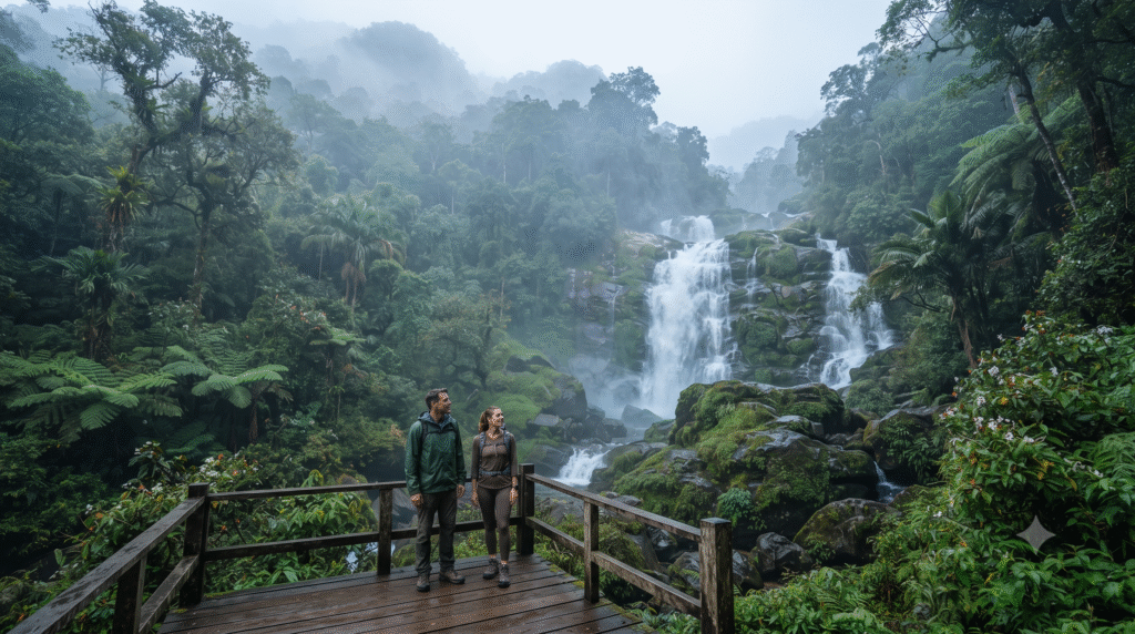 cinematic nature photograph inside Doi Inthanon National Park near Chiang Mai, Thailand