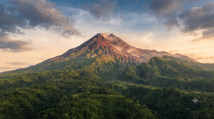 Indonesia's most famous volcanoes, surrounded by dramatic landscapes,