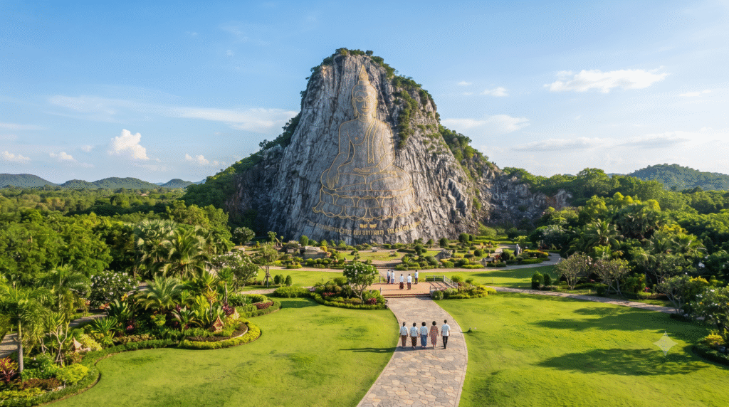 photograph of Khao Chee Chan Buddha Mountain near Pattaya, Thailand,