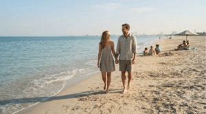 professional beach travel photograph on a Sharjah coastline, UAE,