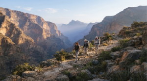 professional hiking travel photograph in the Hajar Mountains of Ras Al Khaimah, UAE,