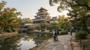 architectural travel photograph of Hiroshima Castle, Japan