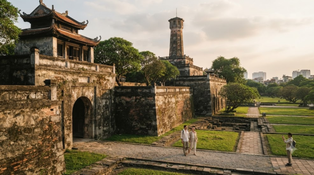 professional heritage travel photograph of the Imperial Citadel of Thang Long in Hanoi,