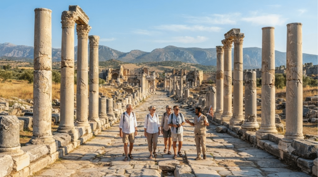 archaeological travel photograph of Perge Ancient City near Antalya, Turkey,