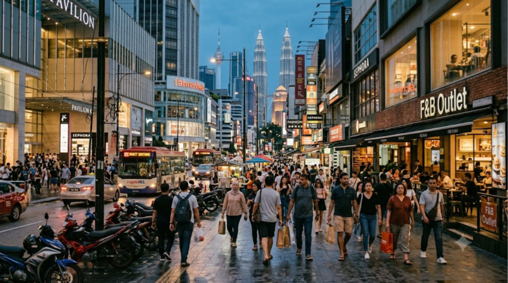 professional urban travel photograph of Bukit Bintang Kuala Lumpur
