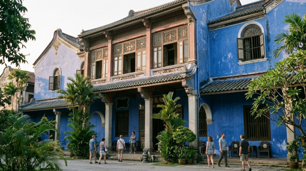 professional architectural travel photograph of Cheong Fatt Tze Blue Mansion in George Town, Penang,