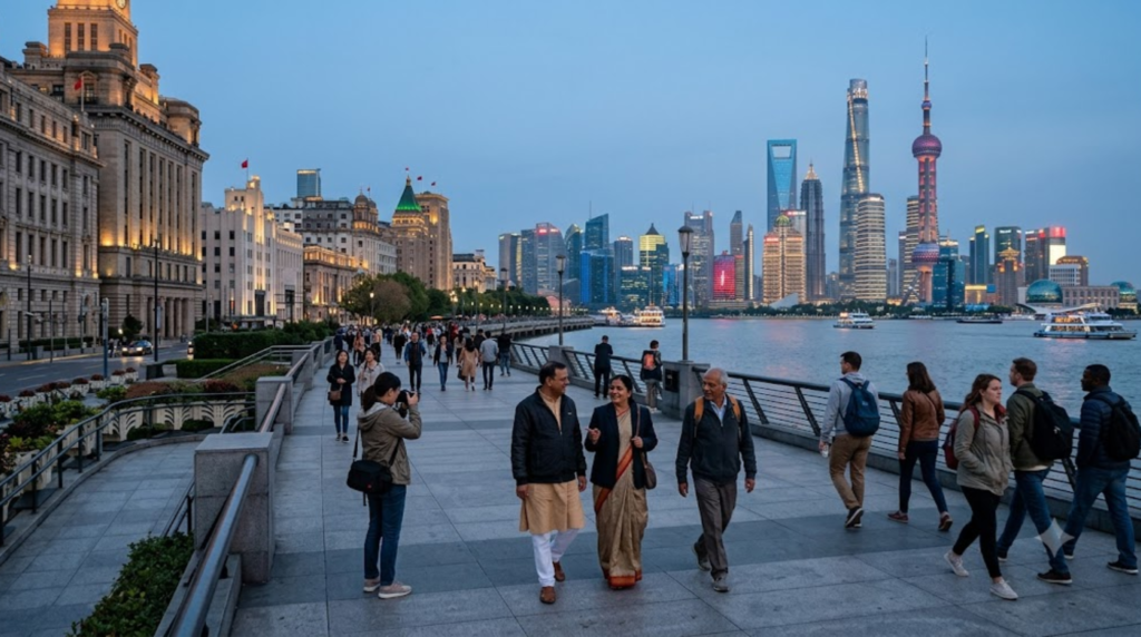 photograph of The Bund in Shanghai, China,
