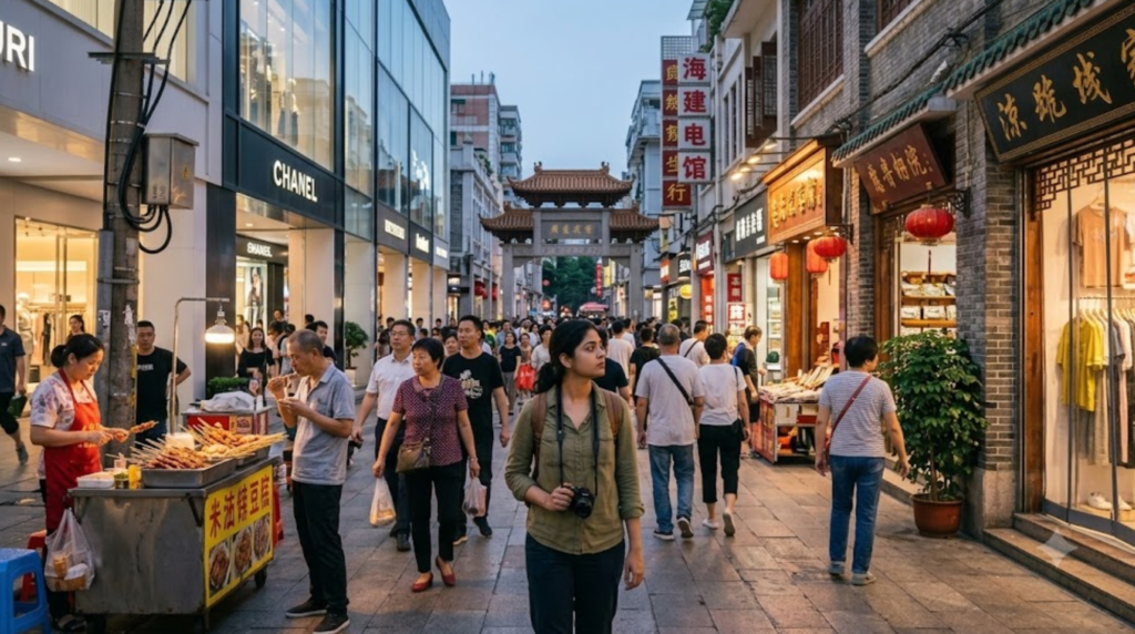 travel photograph of Beijing Road Pedestrian Street in Guangzhou, China
