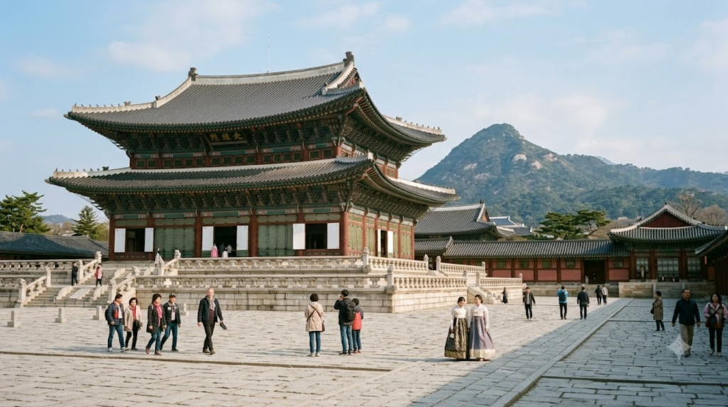 travel photograph of Gyeongbokgung Palace in Seoul, South Korea