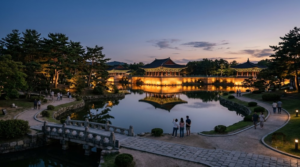 photograph of Donggung Palace and Wolji Pond in Gyeongju, South Korea,