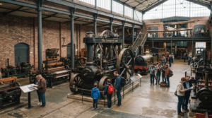 photograph of Manchester's Science and Industry Museum, historic industrial architecture,