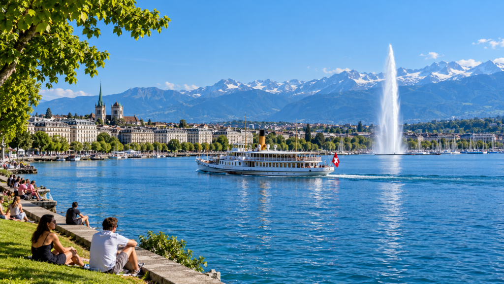 Lake Geneva cruise with Alpine views