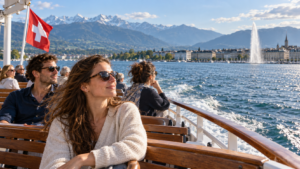 Lake Geneva cruise with mountain views